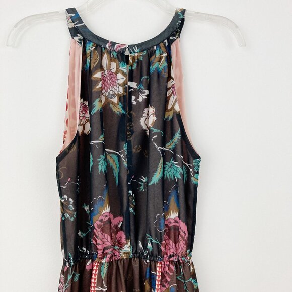 Anthropologie Vineet Bahl Garden Collage Maxi Dress Size 6 Brown Motif Embroider - Picture 9 of 16